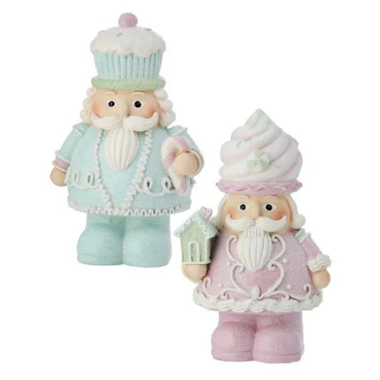 SANTA'S SWEET SHOPPE COLLECTION 8.5” Set of 2 PLUMP SWEETS NUTCRACKERS