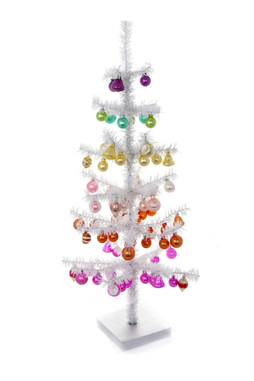 DECORATED TINSEL TREE RAINBOW