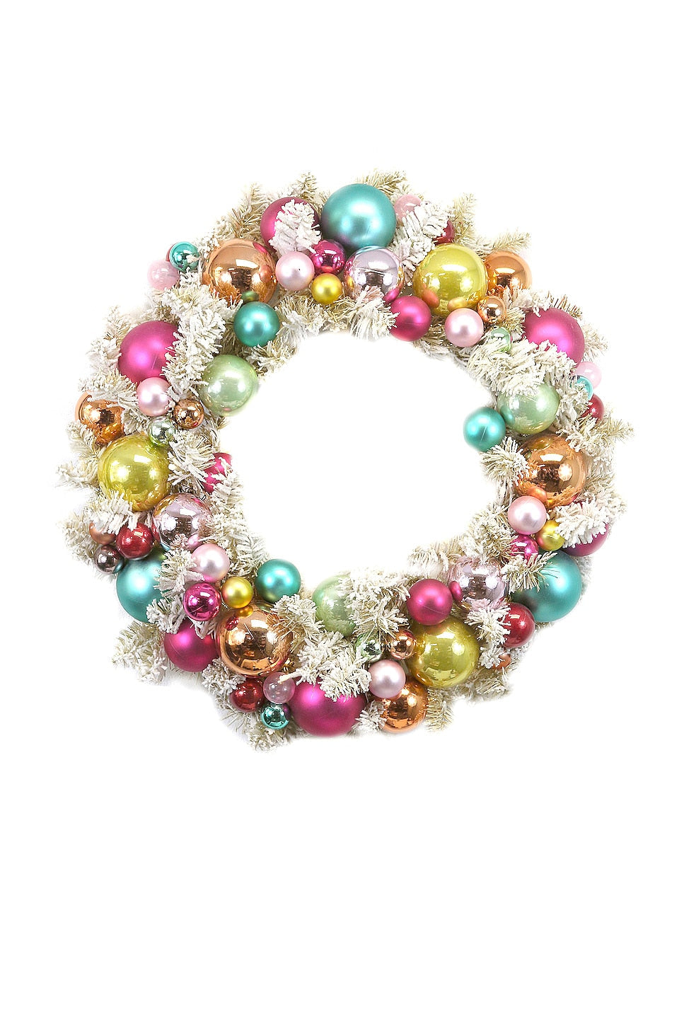 30" FLOCKED WREATH GOLD RAINBOW