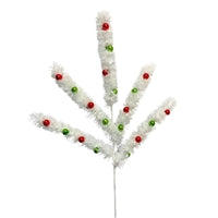 Shooting Tinsel Ball Spray - White/Red/Green 34"