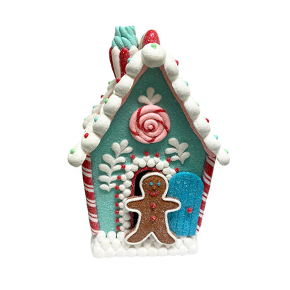 Santa's Sweet Shoppe Collection 10" CANDY GINGERBREAD HOUSE WITH LED LIGHT