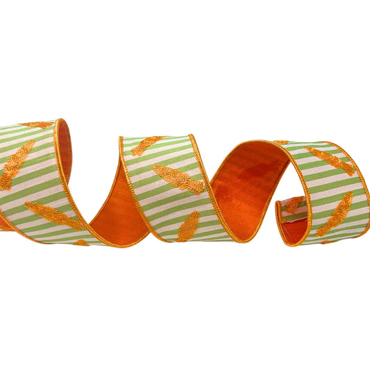 2.5'' X 10 YD Carrot Patch Embroidery Ribbon