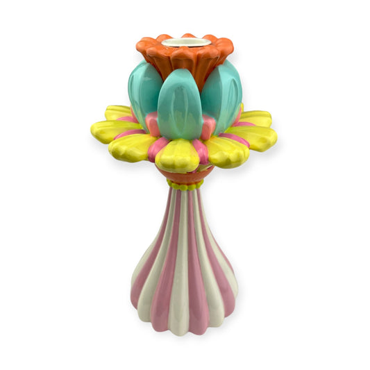 9" RESIN FLOWER CANDLE HOLDER