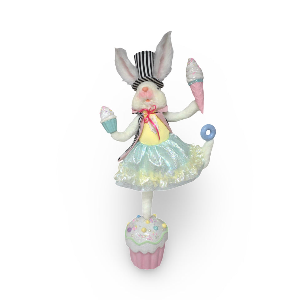 35" MISS DANCING BUNNY ON CUPCAKE