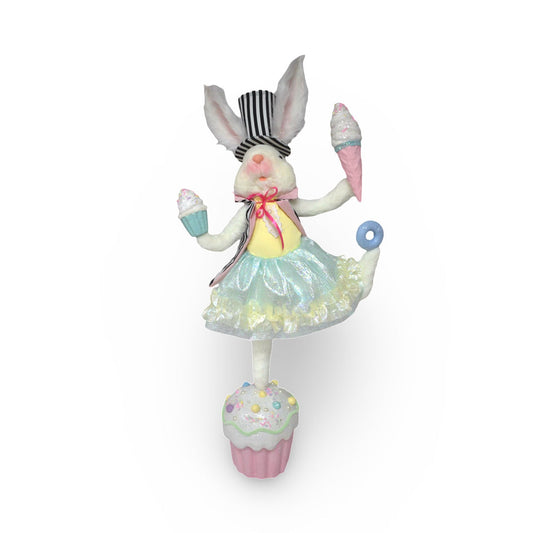 35" MISS DANCING BUNNY ON CUPCAKE
