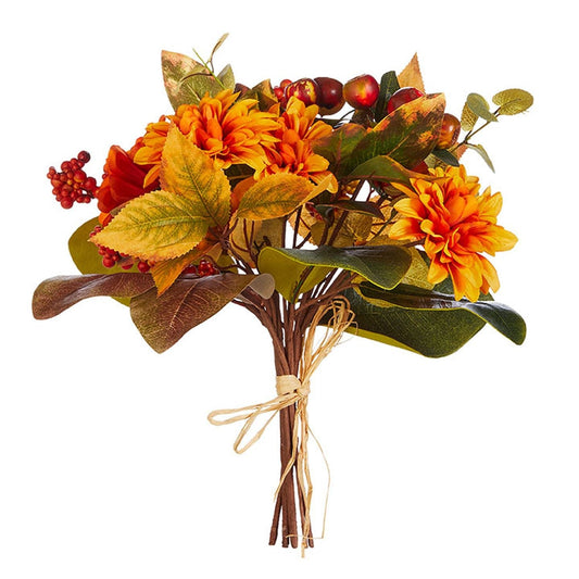 Raz Imports Fall 14.5" Mixed Greenery Dahlia Bundle