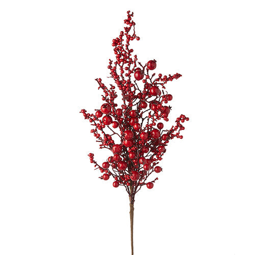 Raz Imports 2023 Sleigh Bells 32" Red Berry Spray