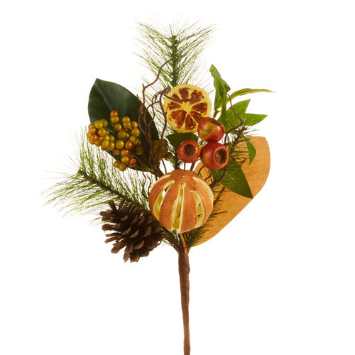 Raz Imports 2023 Holiday House 16" Pine, Magnolia And Orange Pick