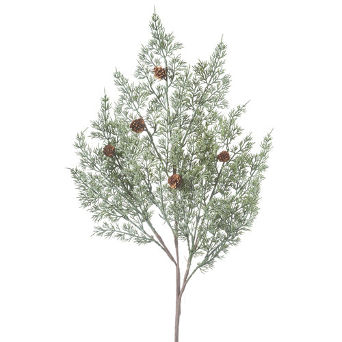 Raz Imports 2023 Winter Frost 37" Cedar And Pinecones Spray