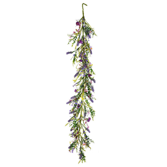 Vickerman 5' Artificial Purple Lilac Wild Flower Garland