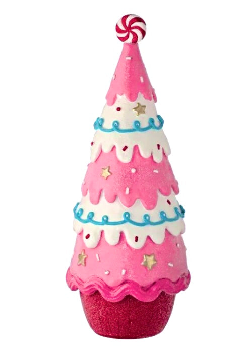 Santa's Sweet Shoppe Collection 11" Resin Sweets Tree - Pink