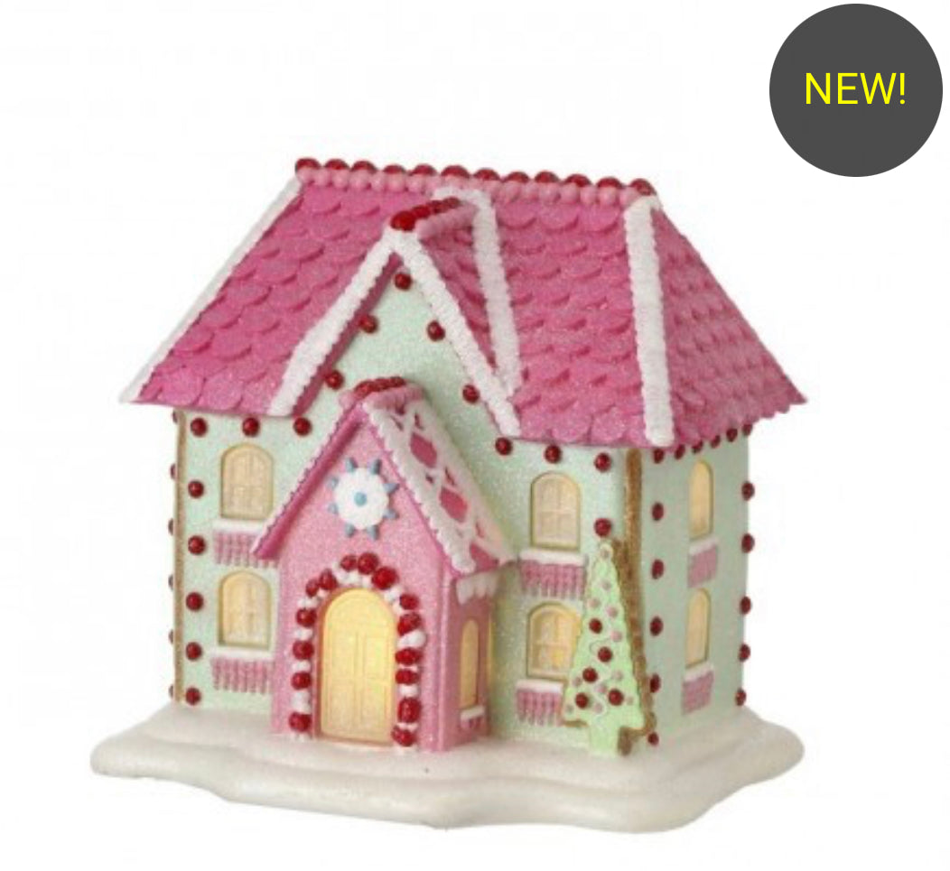 Santa's Sweet Shoppe Collection 13” RESIN SUGAR COOKIE HOUSE