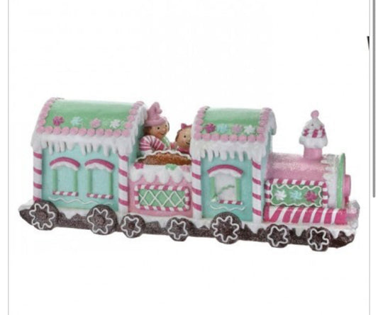 Santa’s Sweet Shoppe Collection 36" INDOOR / OUTDOOR PASTEL CANDY GINGERBREAD TRAIN