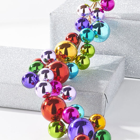 Raz Imports Santa's Little Helpers 4' Ball Garland- Multicolour