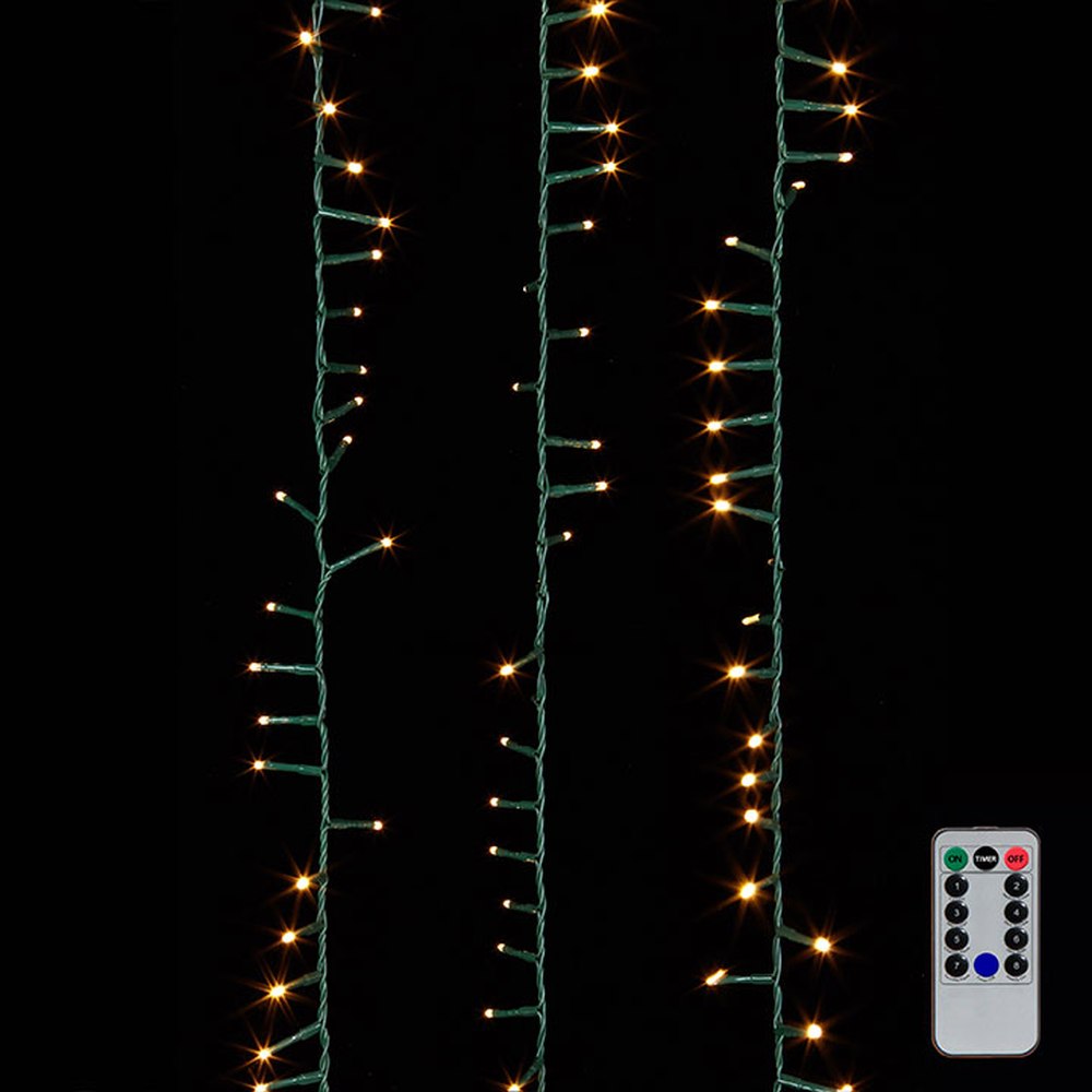 Raz Imports 36.5' Snake Garland Green Wire, 500 White Lights with Remote