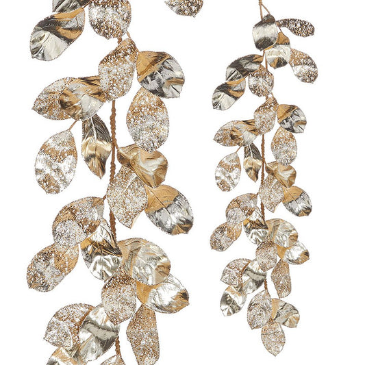 Raz Imports Star Of Wonder 4' Bead and Pearl Jeweled Magnolia Leaf Garland