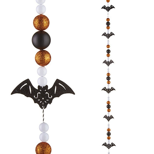 Raz Imports 2022 Carving Time 6" Bat And Glittered Ball Garland