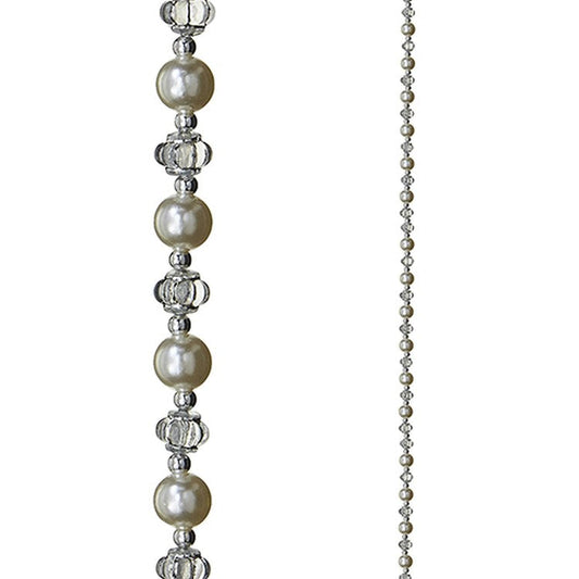 Raz Imports 2022 City Of Lights 6' Pearl And Crystal Garland