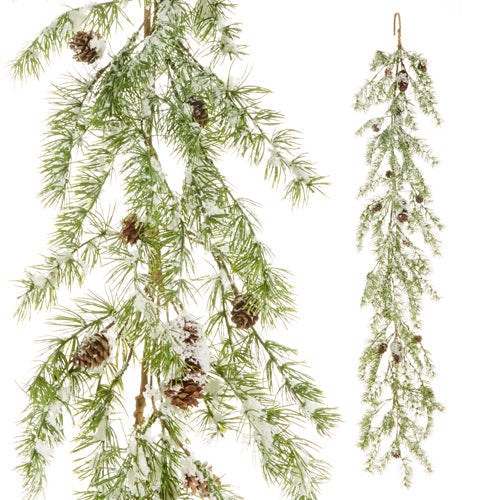 Raz Imports 2023 Natural Noel 5' Snowy Pine Garland