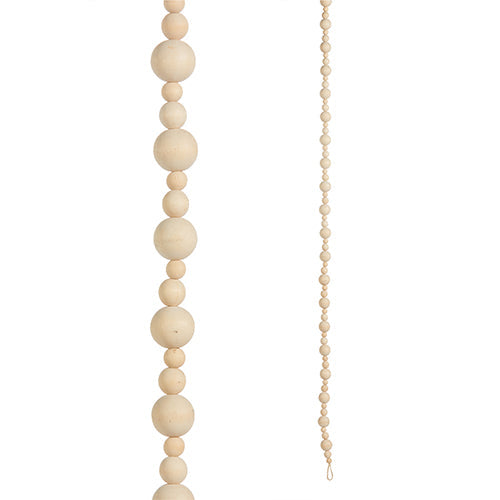 Raz Imports 2023 All Is Calm 6' Wood Bead Garland