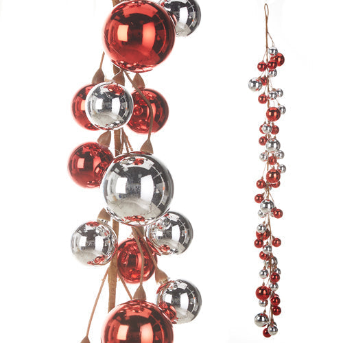 Raz Imports Ball Garlands 2023 4' Red Ball Garland