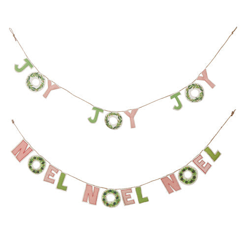 Raz Imports 2023 Heartfelt Holiday 3" Joy And Noel Felt Garland, Asst of 2