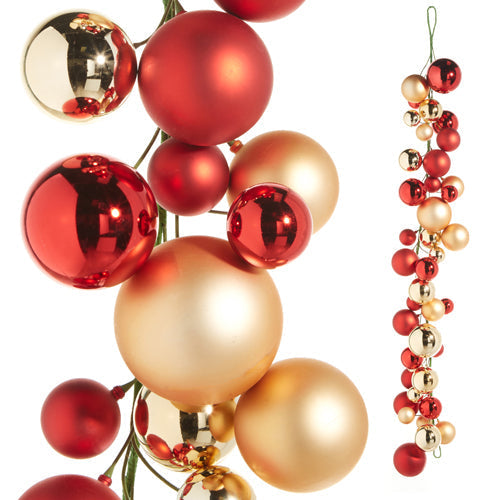 Raz Imports Ball Garlands 2023 4' Red Ball Garland