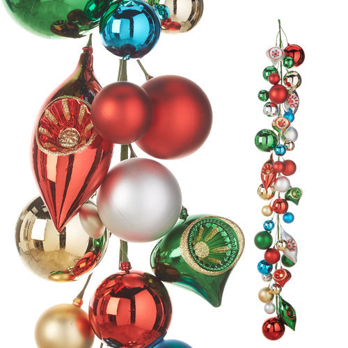 Raz Imports Ball Garlands 2023 4' Vintage Ornament Ball Garland