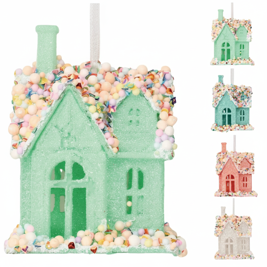 Santa's Sweet Shoppe Collection -  5" Candy House Ornament
