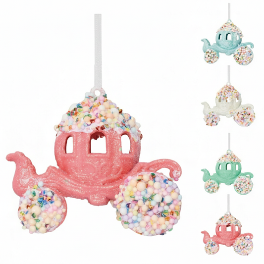 Santa's Sweet Shoppe Collection -  5" Candy Carriage Ornament