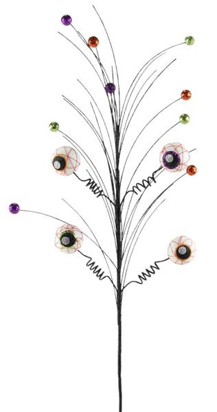 29"L GLITTER EYEBALL SPRAY BLACK/PRPLE/ORG/LIME/WHT