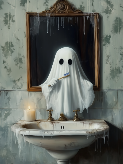 6x4 GHOST BRUSHING TEETH BLOCK