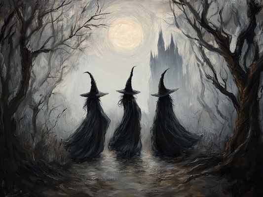 18x24 WITCHES HEADING HOME - BOXWOOD FRAME