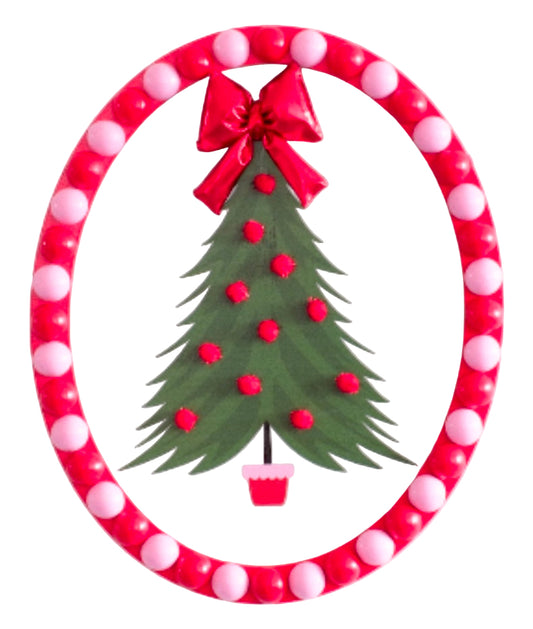 12" Christmas Tree with Bow Wall Decor