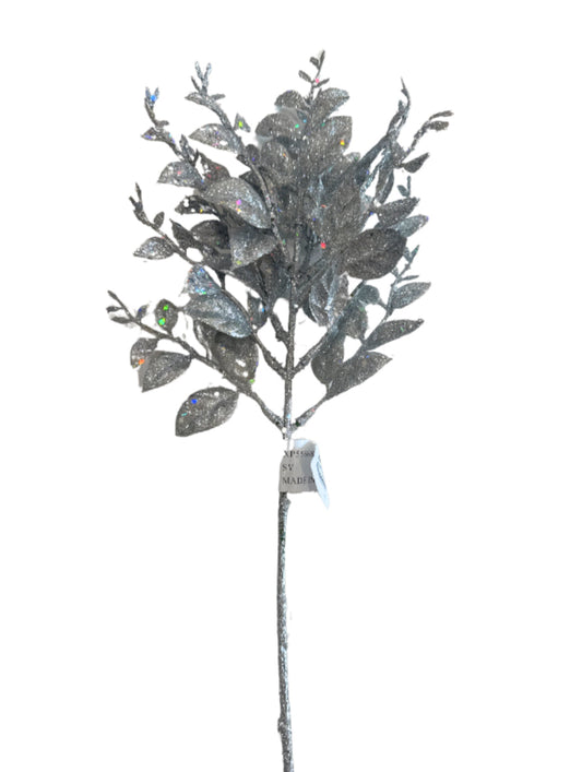 GLITTER LEAVES PICK SILVER