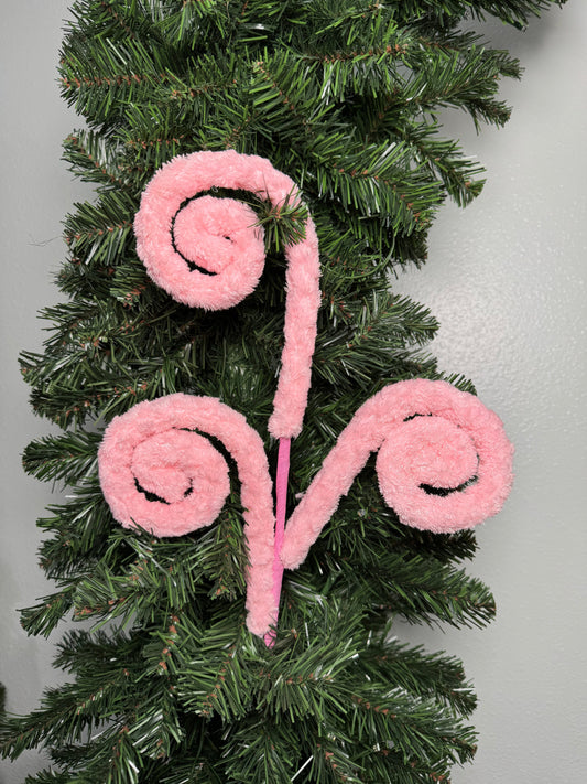 28" Fuzzy Spiral Curly Pink