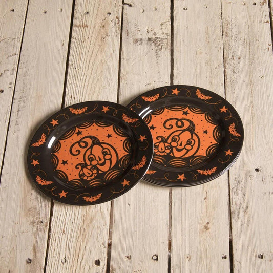 Bethany Lowe Johanna Parker Halloween Pumpkins Plates, Set Of 4