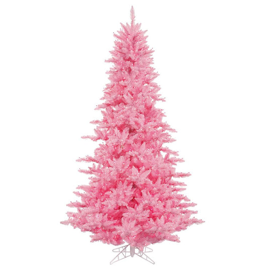 Vickerman 4.5' Pink Fir Artificial Christmas Tree, Pink Dura-Lit Led Lights