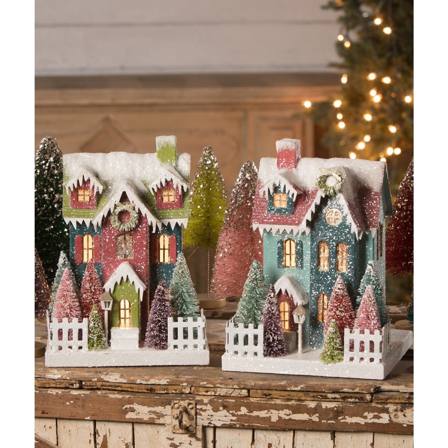 Bethany Lowe Jewel-Tide Houses Set Of 2