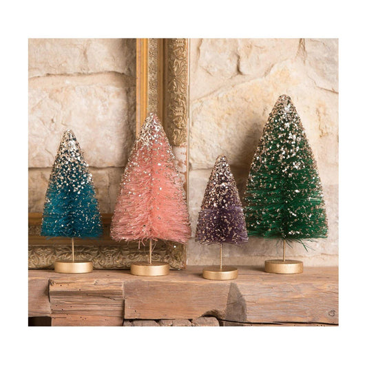 Bethany Lowe Jewel-Tide Bottle Brush Trees, Set Of 4