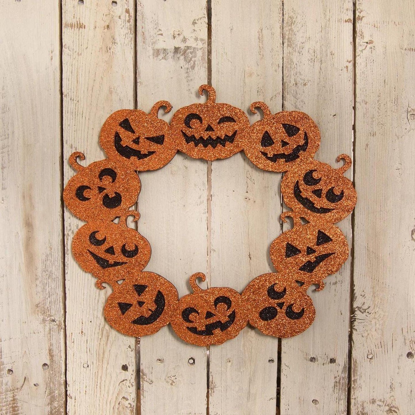 Bethany Lowe Jack-O-Lantern Glitter Wreath