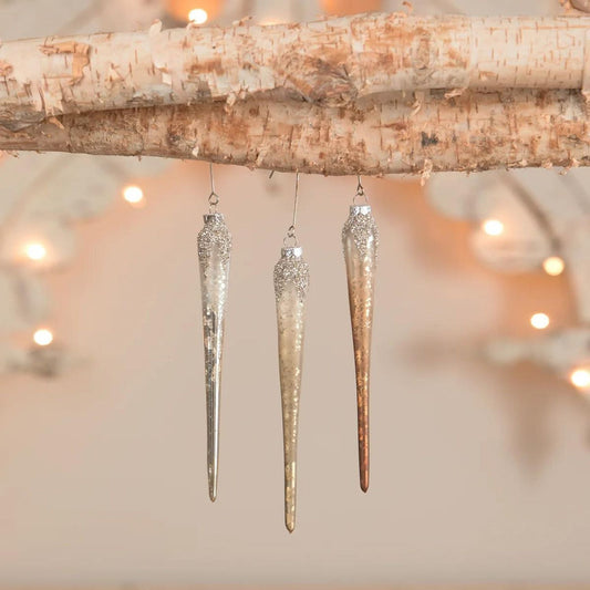 Bethany Lowe Metallic Ombre Icicle Ornaments, Set Of 3