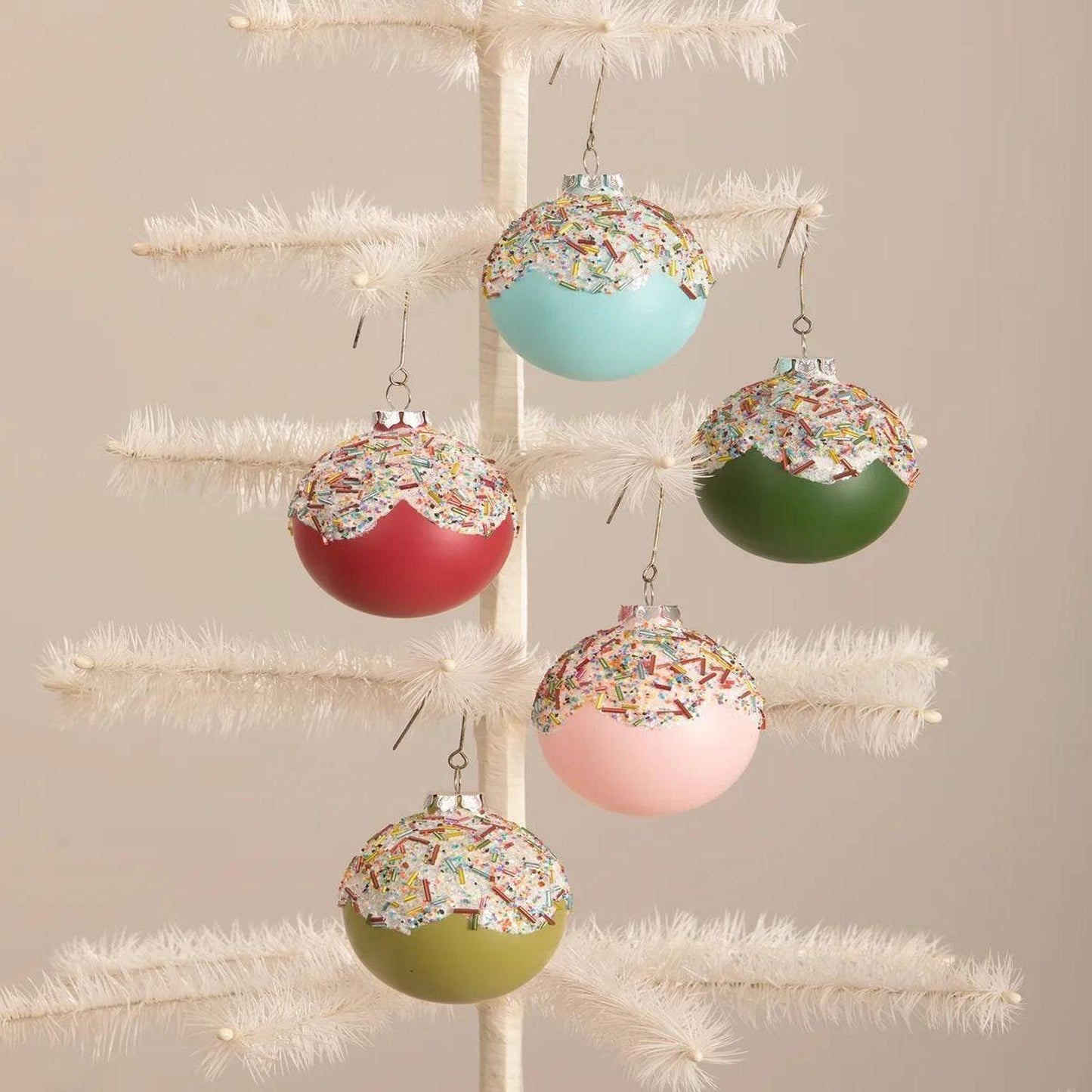 Bethany Lowe Cupcake Glass Ball Ornaments, Set Of 5