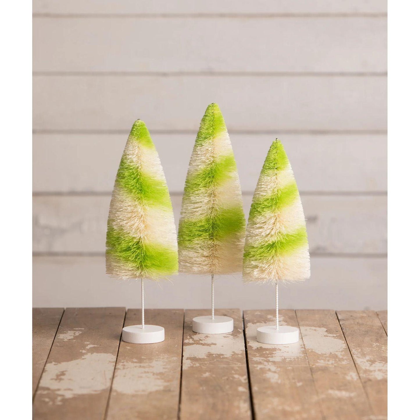 Bethany Lowe Stripes Delight Bottle Brush Trees, Set Of 3