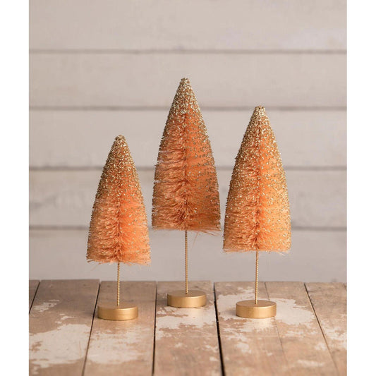 Bethany Lowe One In A Melon Fall Bottle Brush Trees, Set Of 3