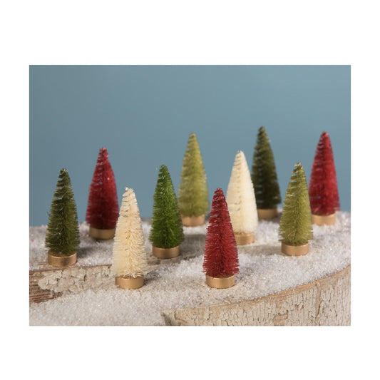 Bethany Lowe Traditional Bottle Brush Trees Box Set Of 10