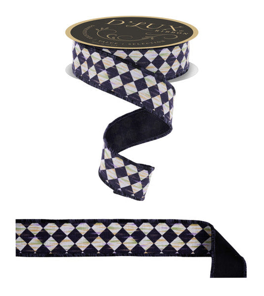 1.5"X10YD ANTIQUE DIAMOND/FUSED BLACK/CREAM