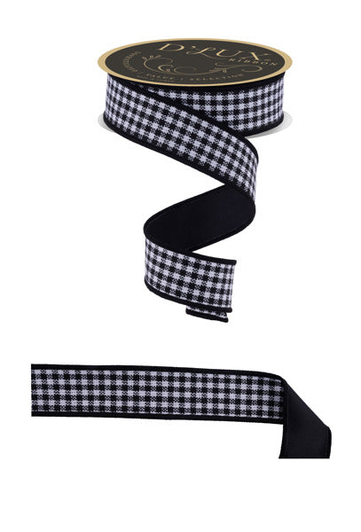 1.5"X10YD MINI CHECK/FUSED BLACK/WHITE