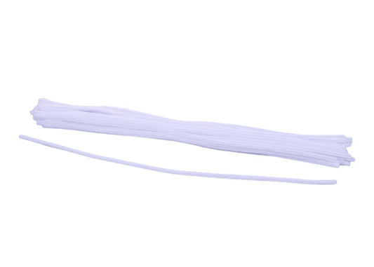 20"L X 6MM CHENILLE STEMS-White