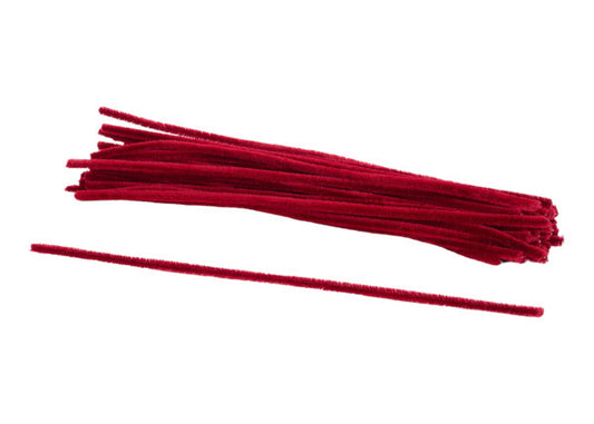 12"L X 6MM CHENILLE STEMS 25EA/BG, BURGUNDY